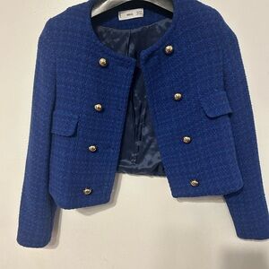 Blue Tweed Jacket with Gold Buttons